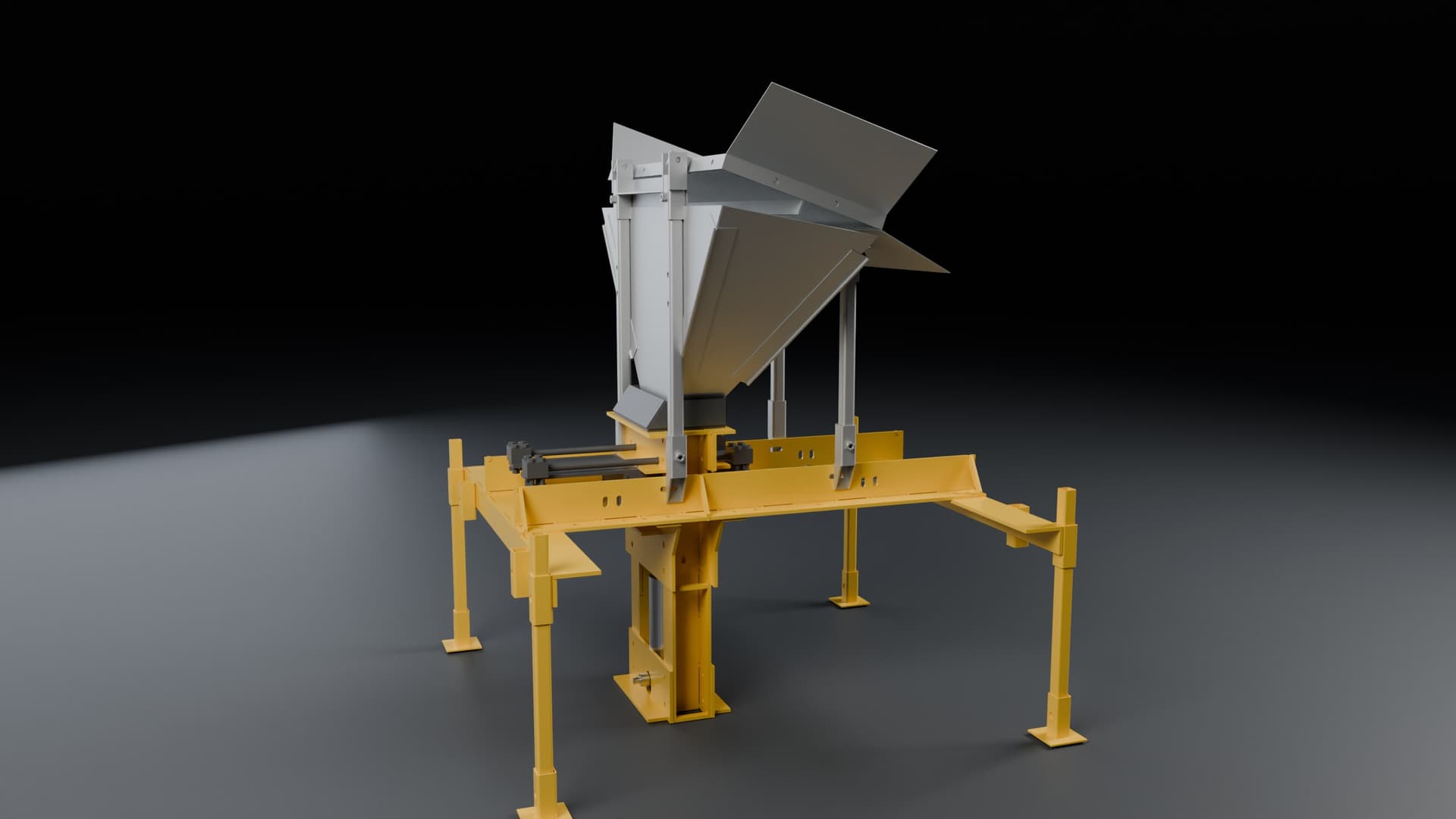The block press assembled, in the studio