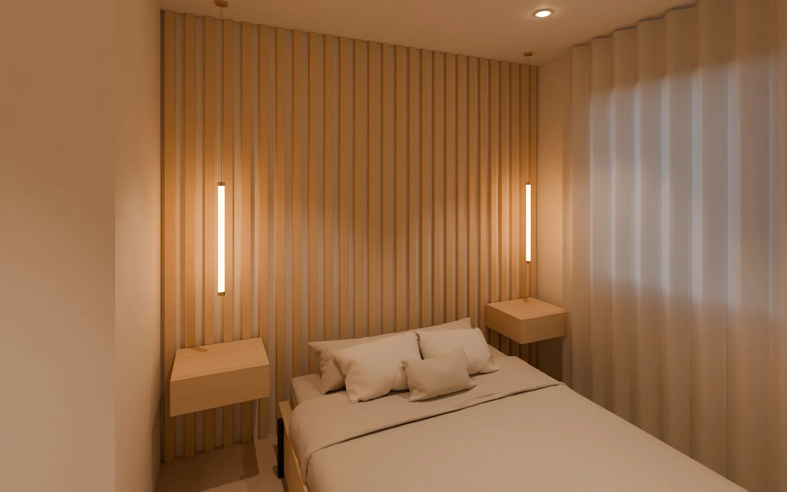 Bedroom, warm minimal